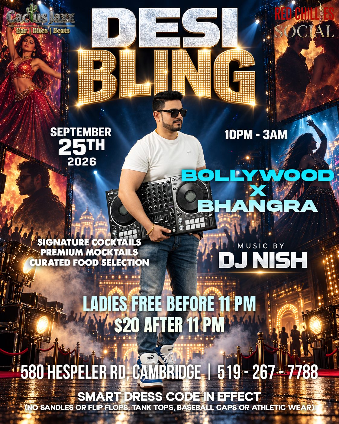 Desi Bling — Bollywood x Bhangra, Friday September 25, 10 PM–3 AM at Cactus Jaxx Cambridge